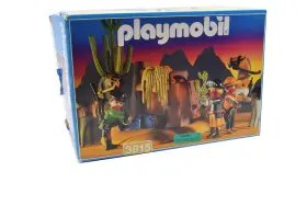 3815 Playmobil Vintage Western Cowboy Bandits Hideout With Box 1995
