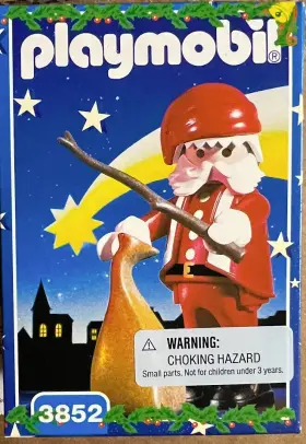 3852 Playmobil Santa Claus Figure W Staff And Toy Sack Christmas 1995 Dented Box