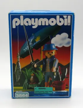 3864 Playmobil New Vintage Sealed 1996 Fisherman With Rod And Reel Made In Germany