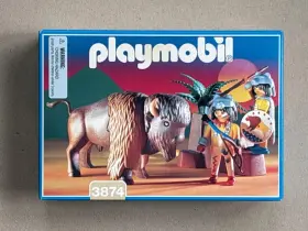3874 Playmobil 3871/3874 Vintage Native Indian Teepee Family- Wolf Clan Hunter New