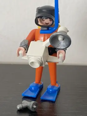 3901 Playmobil Vintage Scuba Diver With Camera Under Water World Complete