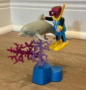 3948 Playmobil Special Dolphin And Diver Swim With The Fish Complete