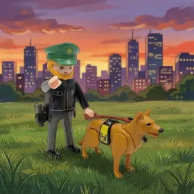 Playmobil 3984 Policeman With Tracking Dog Vintage