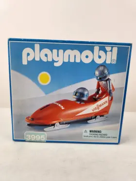 3807 Playmobil 3995 Bobsled Viessmann 2 Man W Helmets Rare Vintage Zip Toys