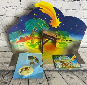 3996-3367 Playmobil Vintage 5719 Christmas Nativity Scene Backdrop Replacement