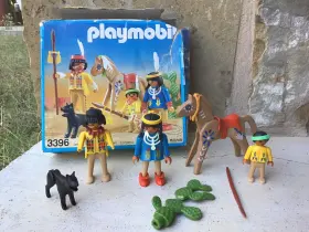 Playmobil 4008789033963 Vintage 3396 Western Native Indian American Family With Box Incomplete