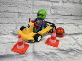3012 Playmobil 4008789711878 Vintage Go Kart Racing Car Driver Figure And Accessories 1998 W