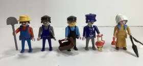 4034-4054 Playmobil Western Train Figures And Conductor From Sets 4032 4033 4034 4054 Rare