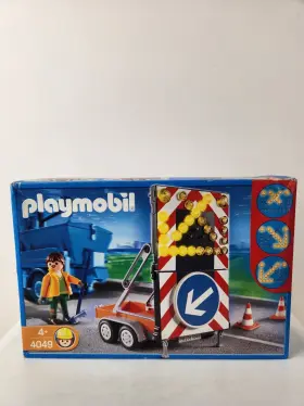 4049 Playmobil Road Traffic Sign Trailer Light-up Battery Operated New 2007