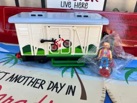 7616 Playmobil 4115 Freight Train Car With Bicycle