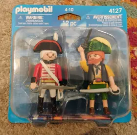 4127 Playmobil Ages 4-10 12 Pcs 2010 Pirate Redcoat Duo Pack Nib