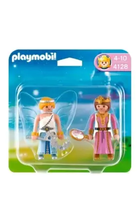 4128 Playmobil 2 Figure Pack Angel Princess Magic Royalty Wand Mirror Crown New