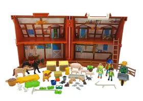 4142 Playmobil Barn Set With Animals And Figures Pre-owned Complete Clean Bagged