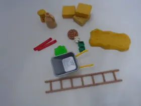 4179 Playmobil Farm Accessories 14 Pc Wheelbarrow Ladder Hay Wheat Veggies More