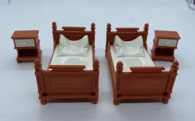 4251-7469 Playmobil Victorian Bedroom Two Beds With Night Stands