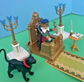 4256-a Playmobil 4256 Panther King Set Throne Magic Medieval Castle Figure