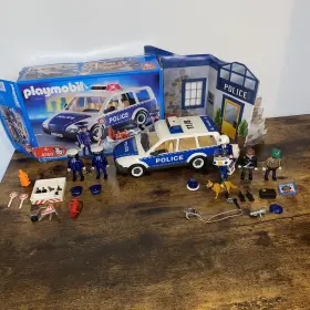 4260 Playmobil Police Patrol Car With Flashing Lights Incomplete Extras