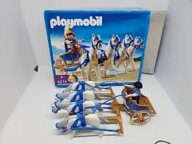 4274 Playmobil Roman Chariot 4 Horses As Is