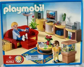 4282 Playmobil City Life Modern Living Room Couch Tv Fish Tank Ages 4 2008