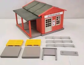 4301 Playmobil Vintage G Scale Gauge Riverdale Train Station Building Set Lot
