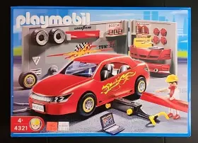 4321 Playmobil Playmobil- Tuning Garage With Race Car-red- New Sealed