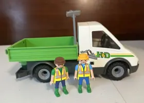 4322 Playmobil Construction Worker Pickup Delivery Truck Play Set Retired