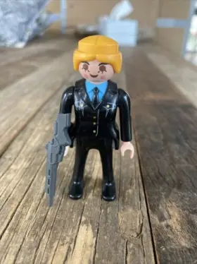 43243 Playmobil 1997 3 Inch Female Woman Girl Police Officer Cop Figure With Gun