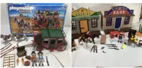 4398-4399 Playmobil Complete Sets 4398 Take Along Western City And 4399 Express Stagecoach