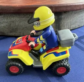 4425 Playmobil Quad Bike With Figure 2004 Complete - Pull It Back And Let Go