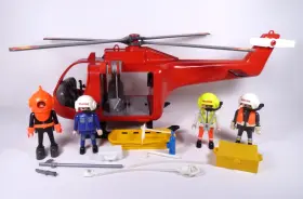 4428 Playmobil 2004 Fire Rescue Helicopter Incomplete