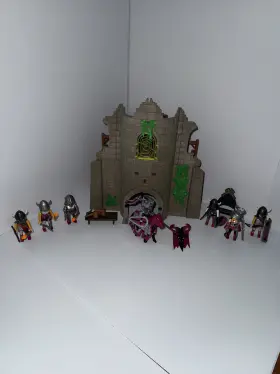 4435 Playmobil Barbarian Ruin Knights Castle Shields Swords - Incomplete
