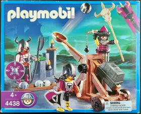 4438 Playmobil Barbarian Knights Working Catapult And 3 Figures 2004 New Sealed