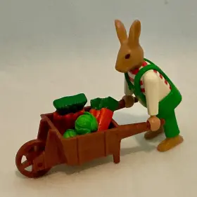 4451 Playmobil Bunny With Wheel Barrow