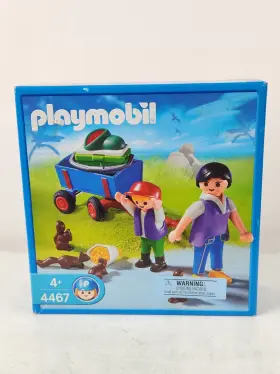 4467 Playmobil Zoo Visitors With Cart Squirrels Cooler 2006 New