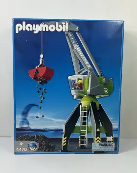 Hk-t120 Playmobil 4470 Crane Conlines Harbor Cargo Wf 2500 4477 Coal/rocks