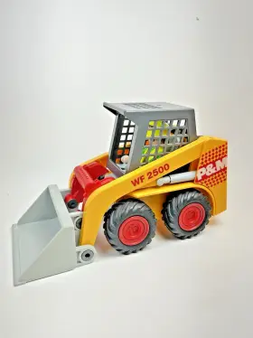 4477 Playmobil 2005 Mini Excavator Loader With Worker Figure #4477 Wf 2500 P&m Vintage