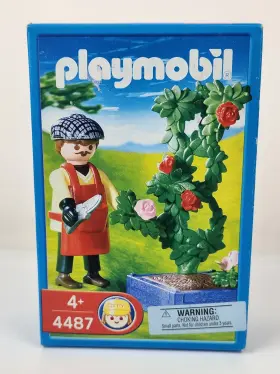 4487 Playmobil Rose Gardener Figure Garden Roses Flowers Bed New Sealed Vintage