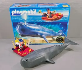 4489 Playmobil Research Boat With Sperm Whale 19 Pc Complete In Box 2007 Germany