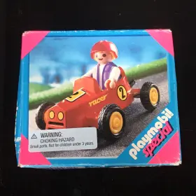4612 Playmobil 2002 New Special #4612 Boy In Soapbox Racer Car Vtg Old Stock