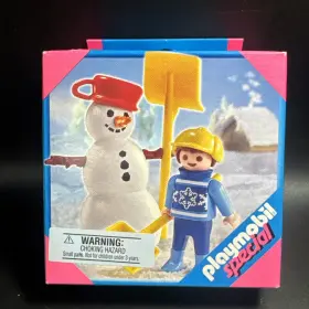 4680 Playmobil New Child With Snowman Shovel Special #4680 Sealed Damaged Box