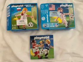 4716 Playmobil 4731 Olympics Sport And Action Soccer Players World Cup Euc - Read