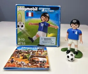 4733 Playmobil Sports And Action France Soccer Player French Misb 2011 Pkg Wear