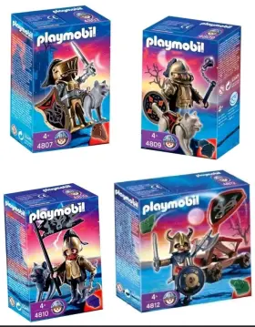 4812 Playmobil 4807 4 Set Lot 4809 4810 Wolf Warriors Knight Viking Figures New