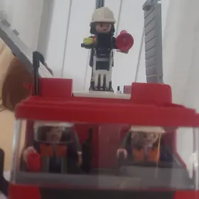 4820 Playmobil Fire Engine Truck Playset With Firefighter Figures And Accessories