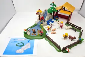 4851 Playmobil Childrens Petting Zoo With Waterfall And Barn - Complete