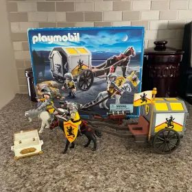 4874 Playmobil Lion Knights Treasure Transport Play Set Medieval Battle Horses