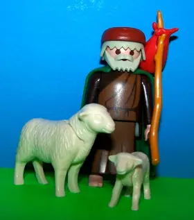 4884-5719 Playmobil Vtg 4884 5719 Shephard And Sheep Replacement Part Lot Christmas Nativity