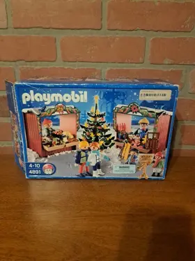 4891 Playmobil #4891 Christmas Market Play Set Used But Complete Excellent Condition