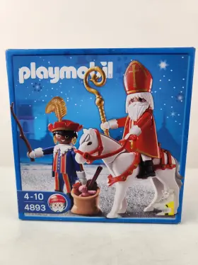 4893 Playmobil Sinterklaas And Zwarte Piet New 2009 Horse Staff Toys Bag