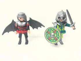 4912 Playmobil 2x Dragon Knights Lot Knight Duel Set Mostly Complete